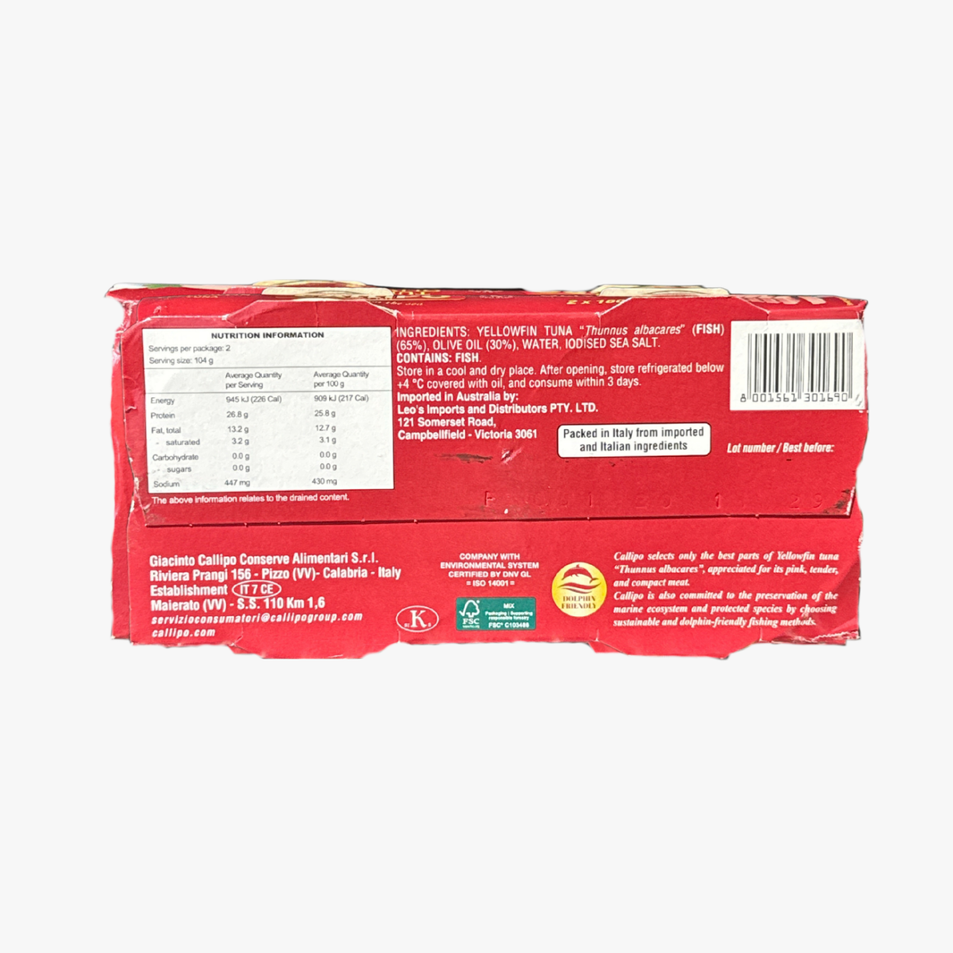 Tuna In Olive Oil 2X180G 320G - Callipo