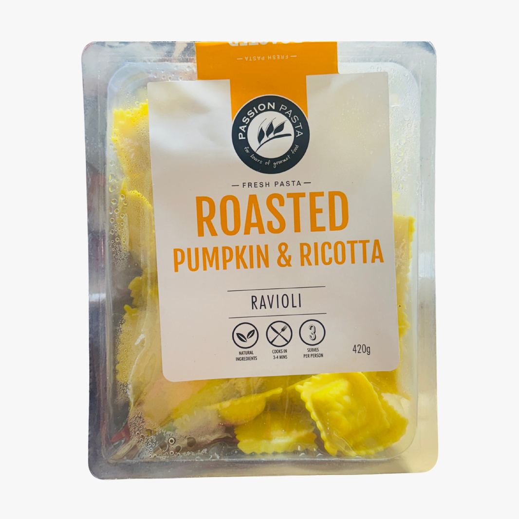 Roast Pumpkin & Ricotta Ravioli 420G - Passion Pasta