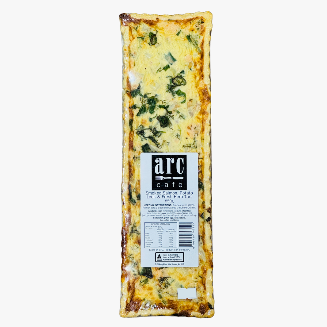 Tart Smoked Salmon, Potatp, Leek And Fresh Herb 850G - Arc Cafe
