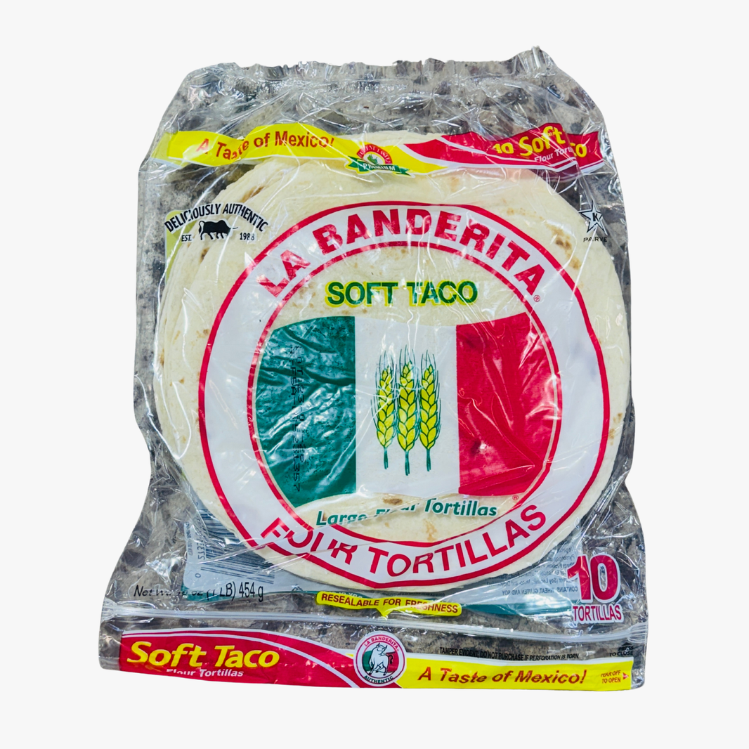Soft Taco 8Inch Flour Tortillas 454G - La Banderitta