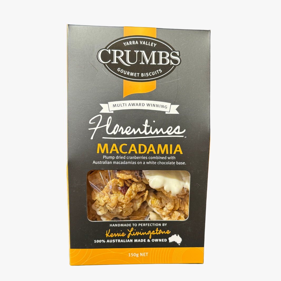 Macadamia Florentines 150G - Yarra Valley Crumbs