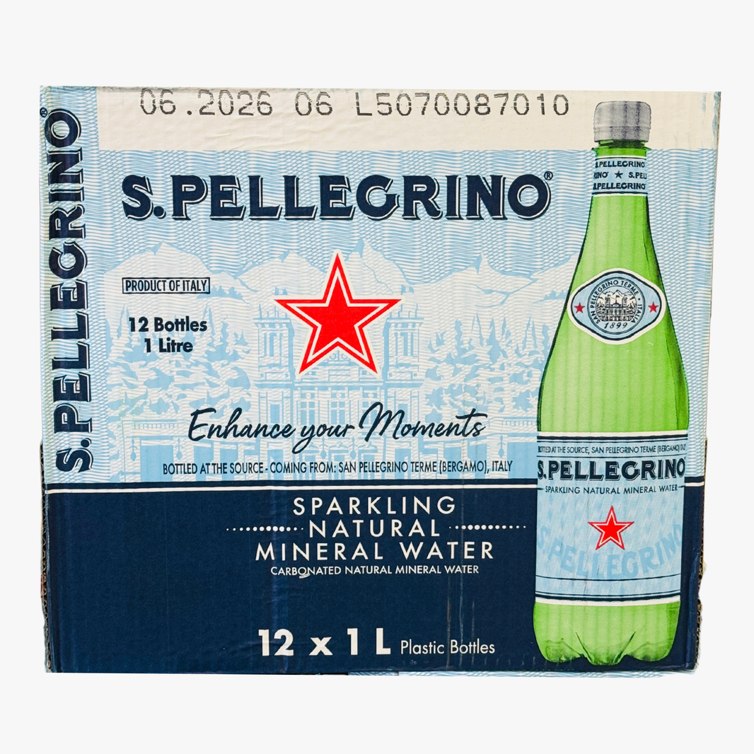 Sparkling Natural Mineral Water 12 X 1Lt Pet 1L - Sanpellegrino