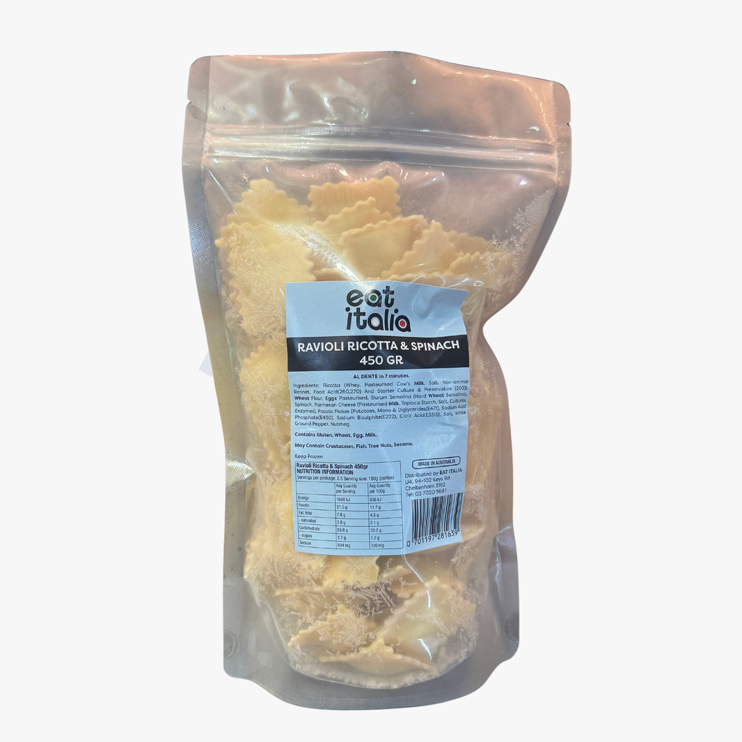 Spinach & Ricotta Ravioli 450Gr - Eat Italia