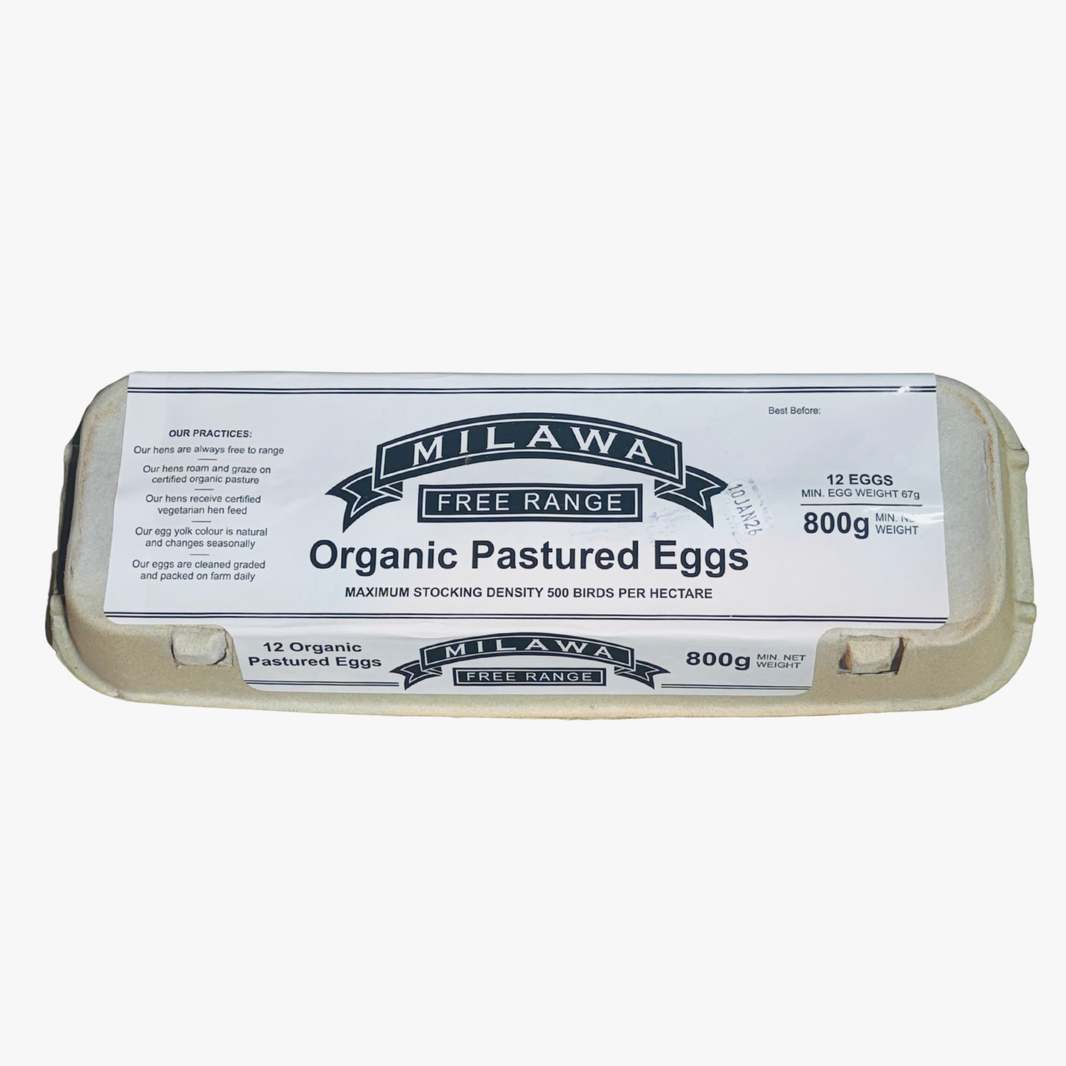 Milawa Free Range Eggs 800G - Milawa Organics