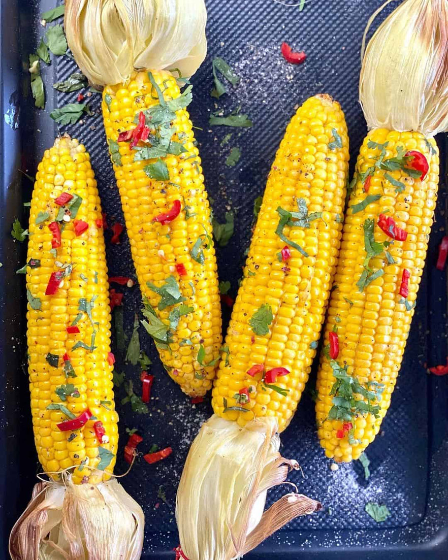 Baked Corn on the Cob with Coriander and Chilli