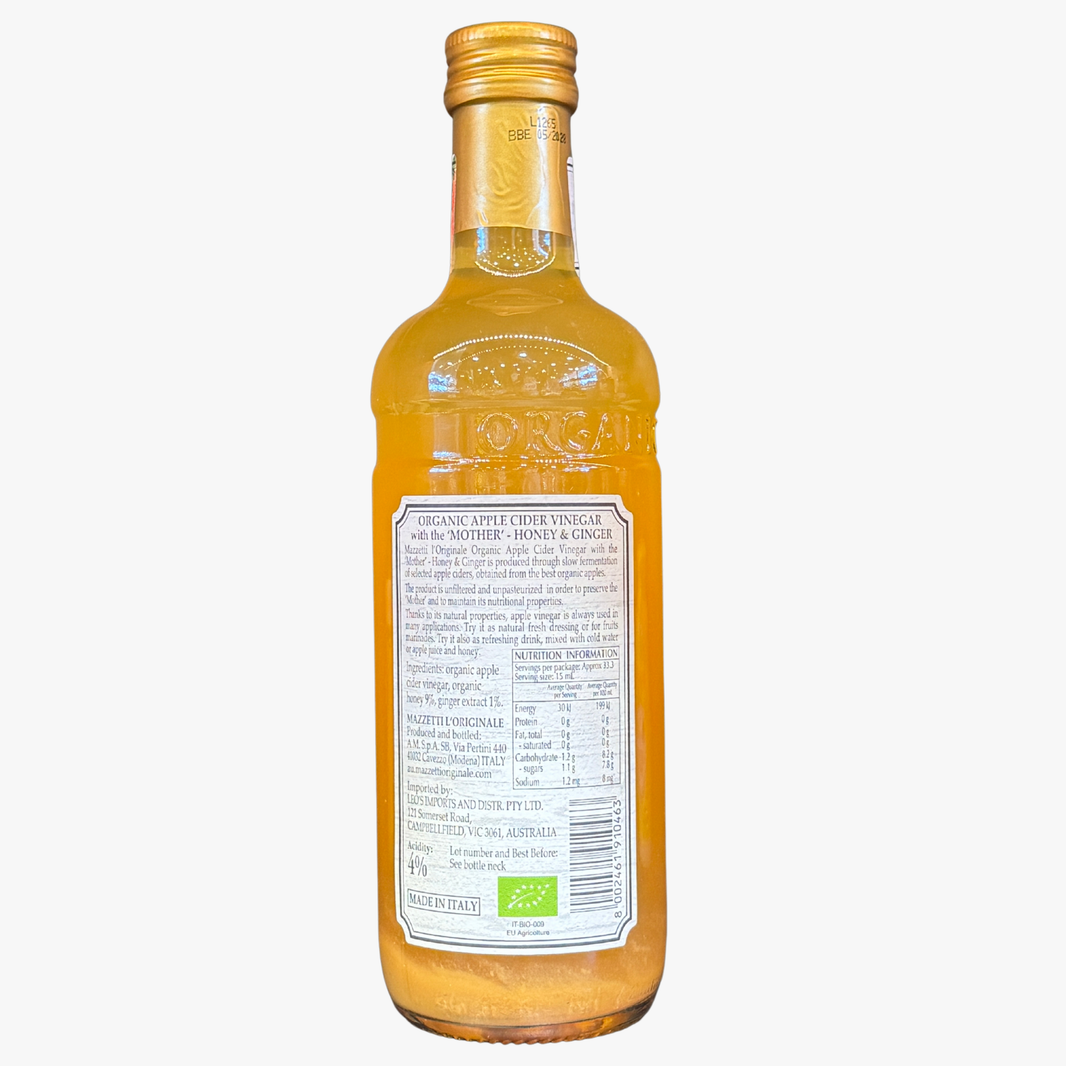 Apple Cider Vinegar With Honey And Ginger 500Ml - Mazzetti