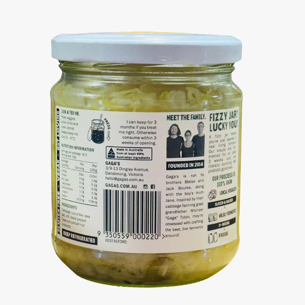 Raw Dill Pickle Kraut 420g - Gagas