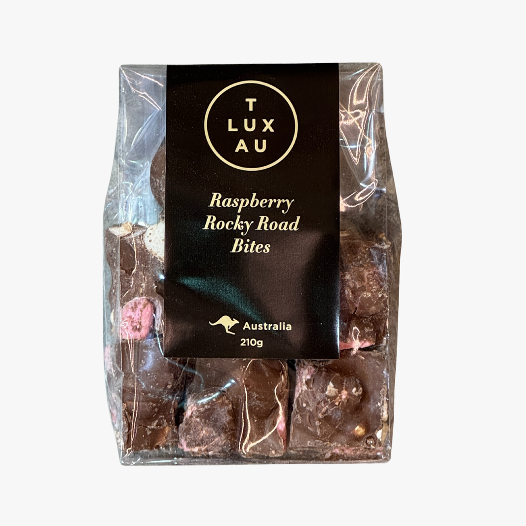 Raspberry Rocky Road Bites 210G - Tlux Au