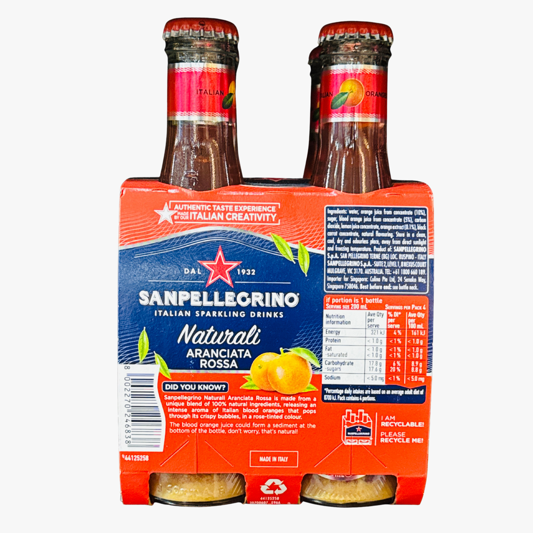 Aranciatta Ross 4X200Ml Glass 4x200ml - San Pellegrino