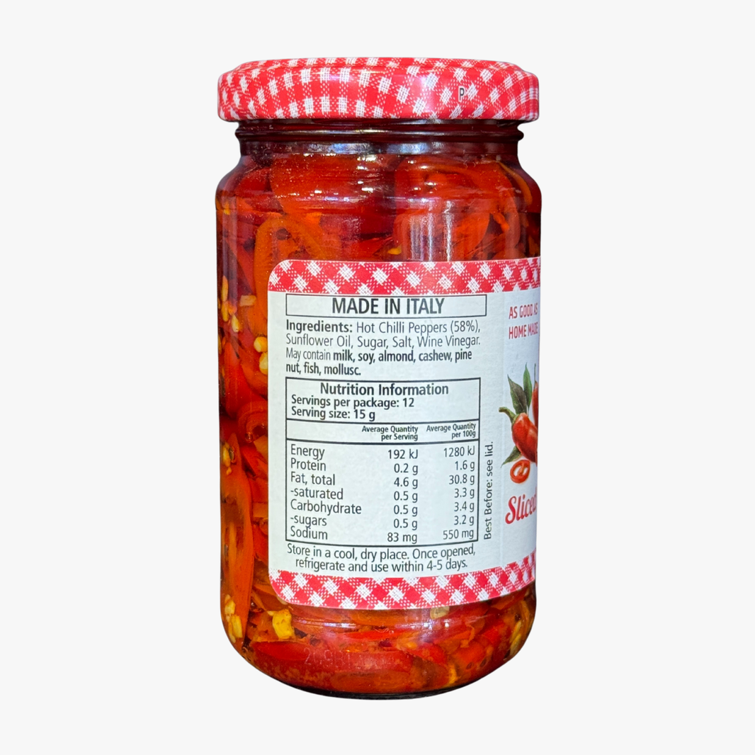Sliced Hot Chilli Peppers 190G - Le Conserve Della Nonna