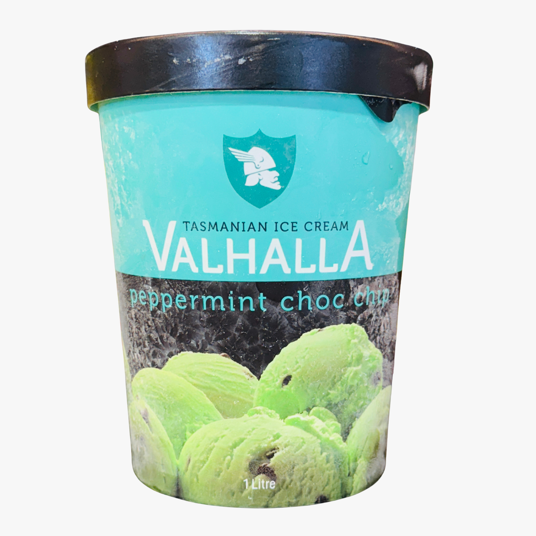 Peppermint & Choc Chip Ice Cream 1Lt - Valhalla
