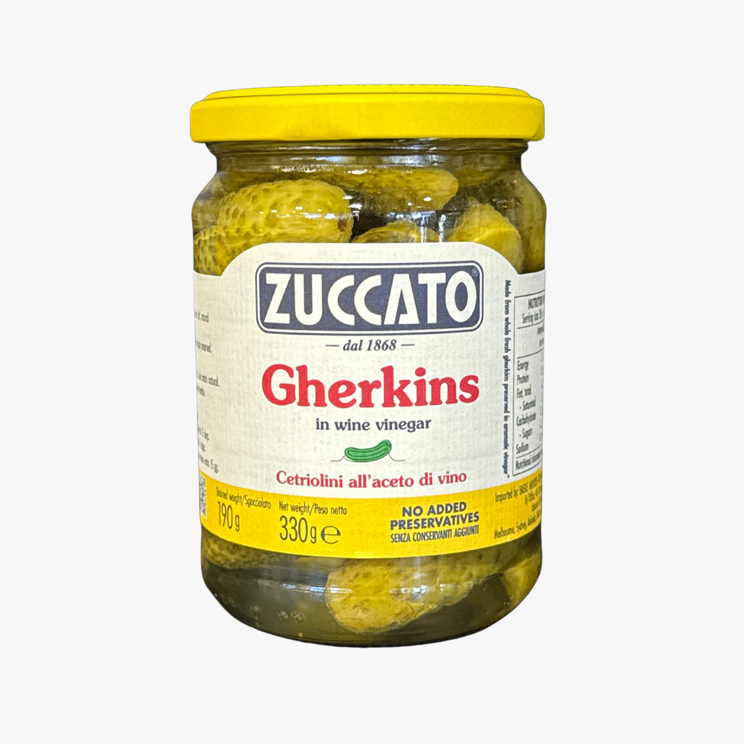 Gherkins In Wine Vinegar 330G - Zuccato