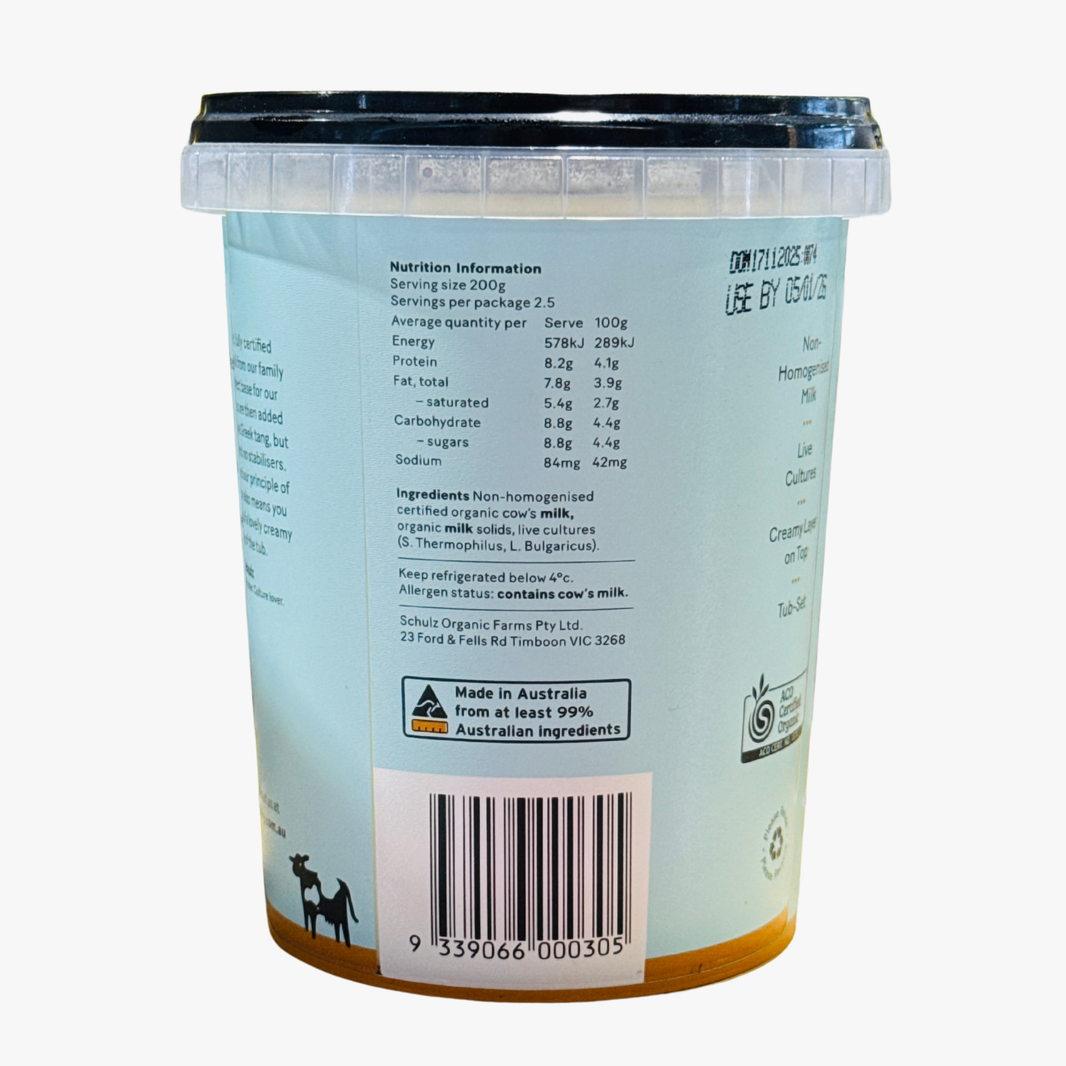 Natural Yoghurt 500g - Schulz Organic Dairy